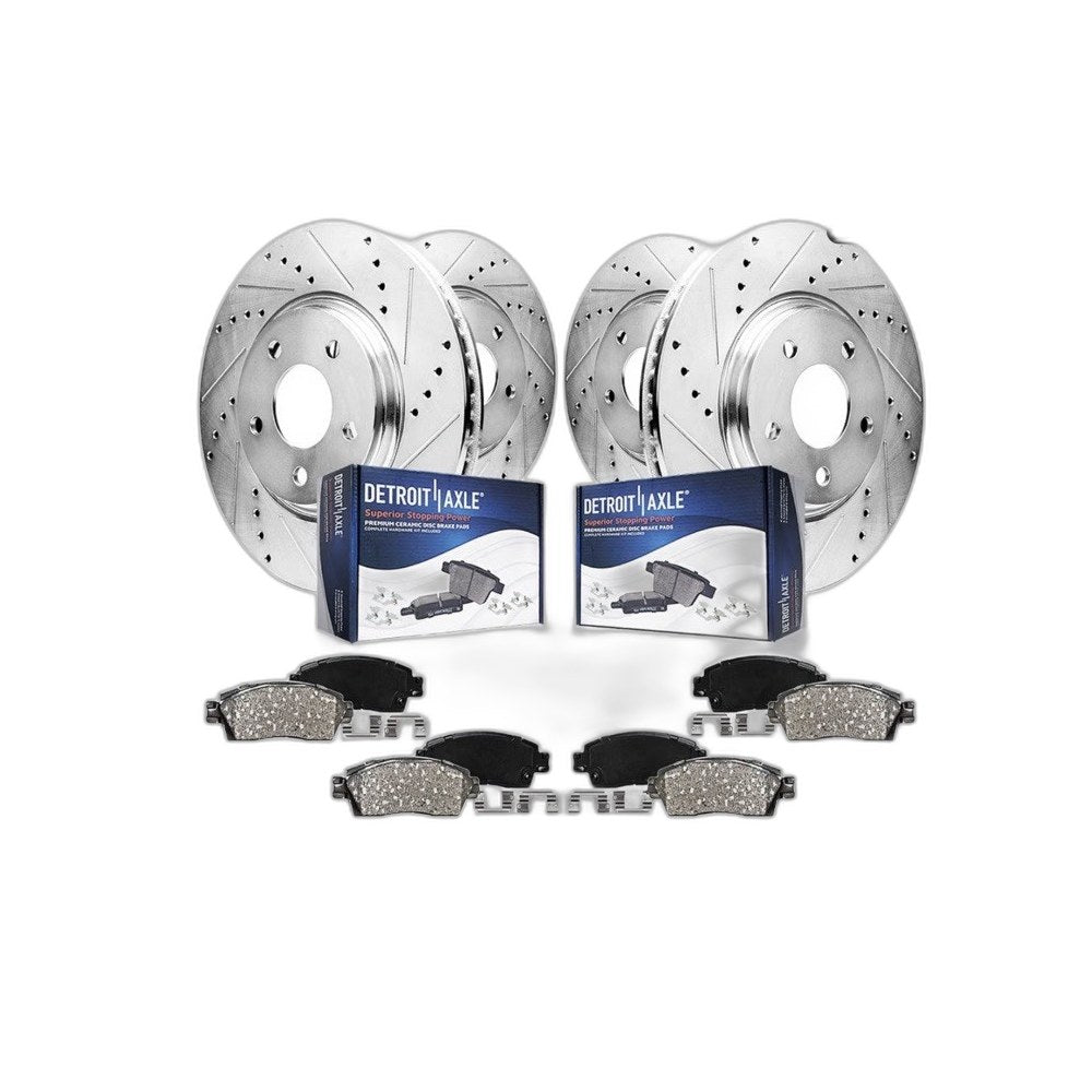 Detroit Axle Full Brake Kit — Front & Rear Rotors + Ceramic Pads ()