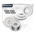 Front and Rear Slotted Disc Brake Rotors Pads Kit for Ford F-150 2004-2008