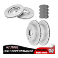 AWD Front & Rear Drilled Brake Rotors Ceramic Pads For Ford Edge Lincoln MKX