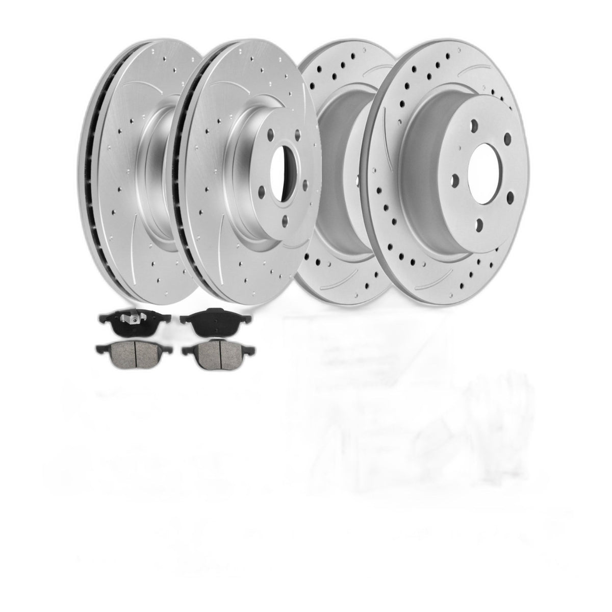 320mm Front and 280mm Rear Disc Brake Rotors Pad Kit for Ford Escape 2013-2016