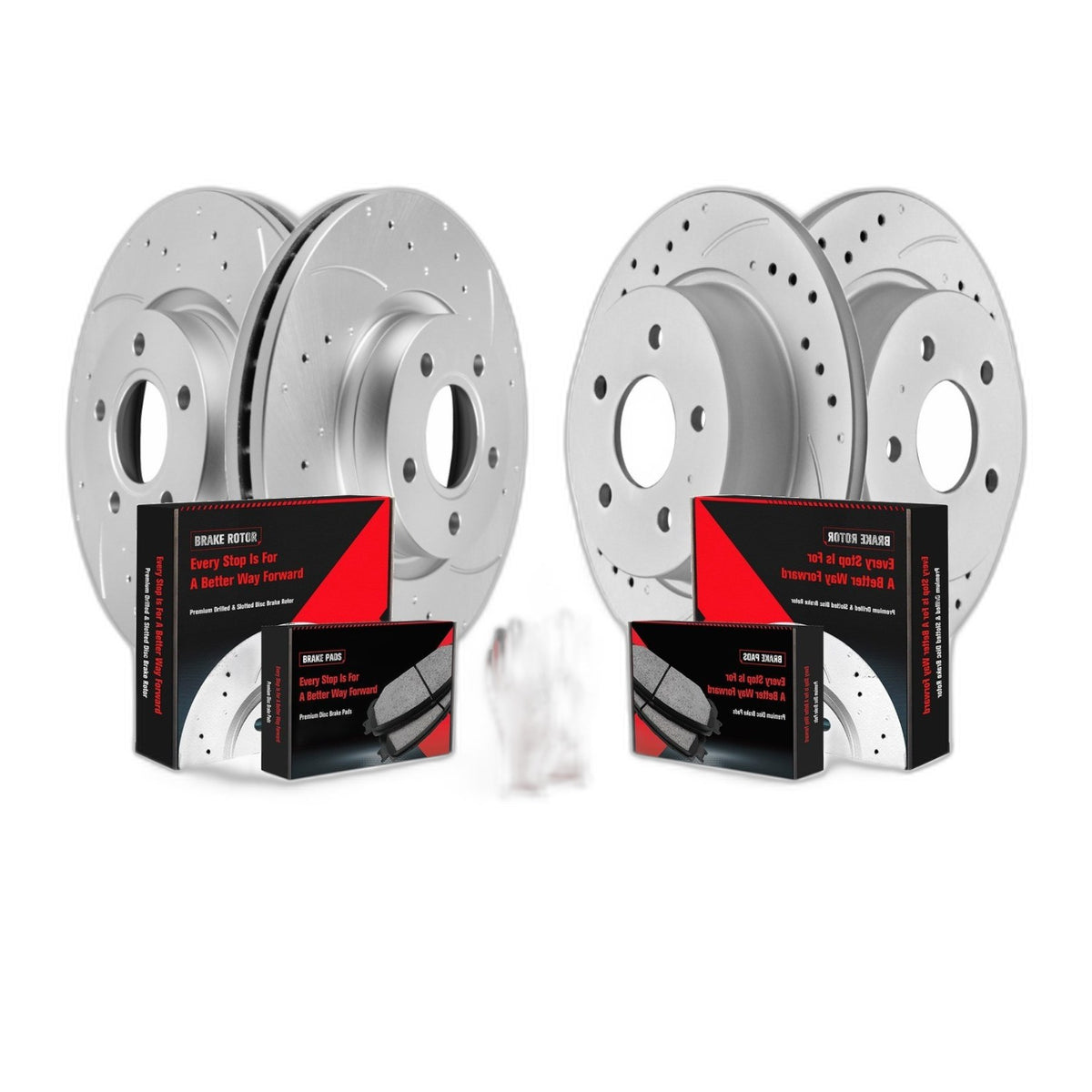 Front Rear Drilled Slotted Brake Rotors Pads Kit for Ford Escape 2013-2016 C-Max