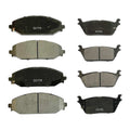 Front & Rear Ceramic Brake Pads w/Hardware Set for 2019 2020 2021-2025 Ram 1500