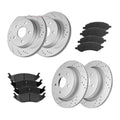 Front Rear Brake Rotors Brake Pads Kit for 2006-2010 2011-2018 Dodge Ram 1500