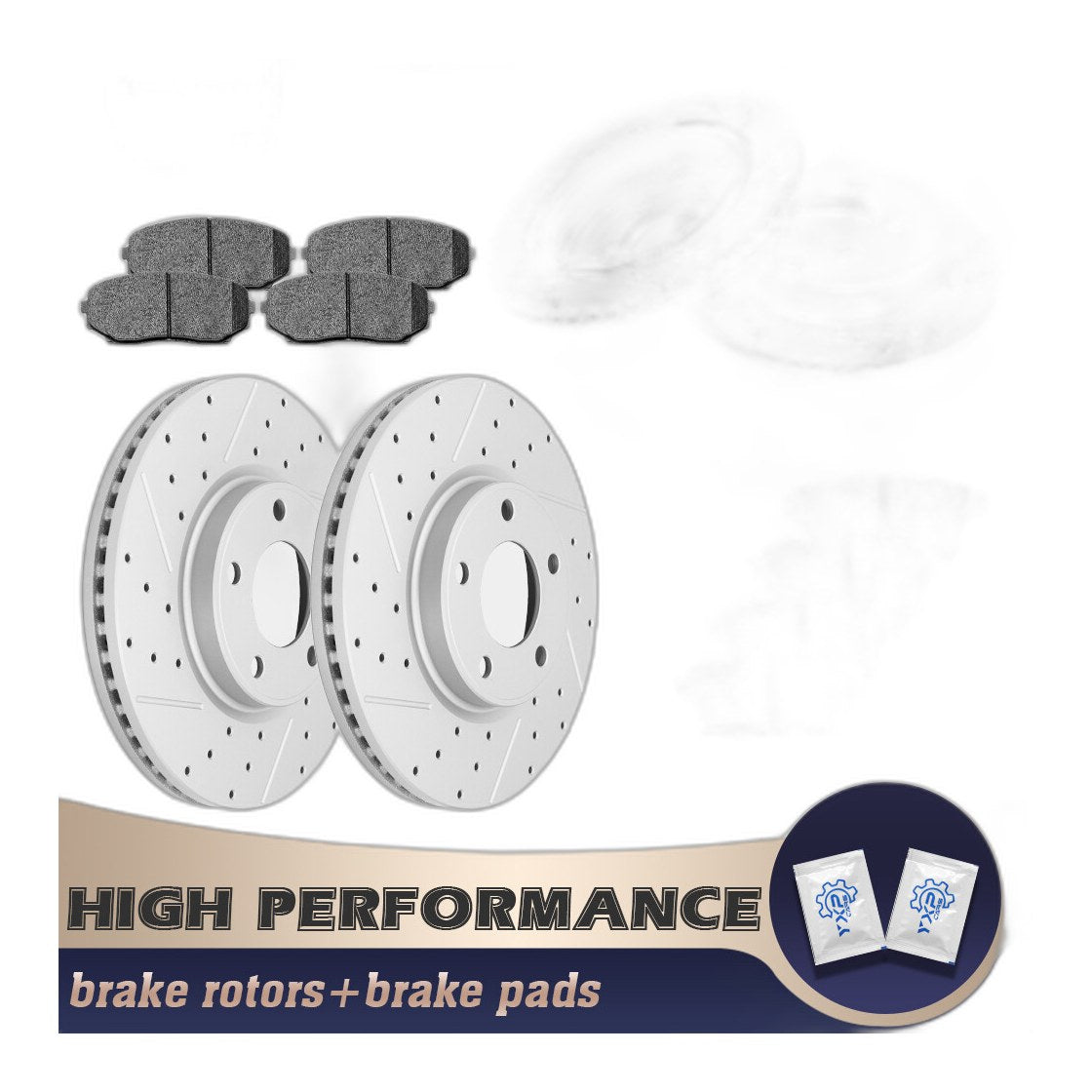 Front Rear Disc Rotors Ceramic Brake Pads for 2007 - 2009 Ford Edge Lincoln MKX