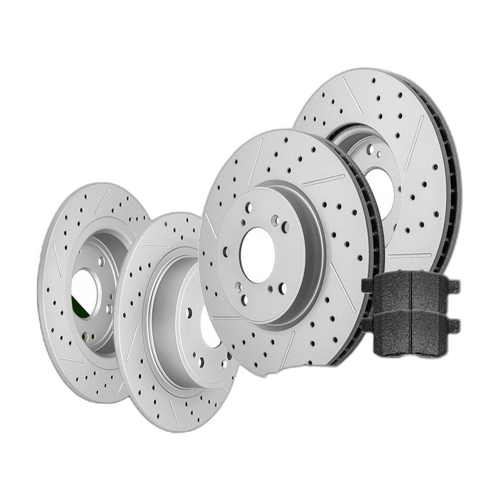 Front Rear Disc Rotors Ceramic Brake Pads Kit for 2013 - 2017 Honda Accord