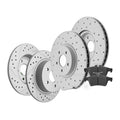 Front Rear Disc Rotors Ceramic Brake Pads Kit for Ford Escape Transit Connect