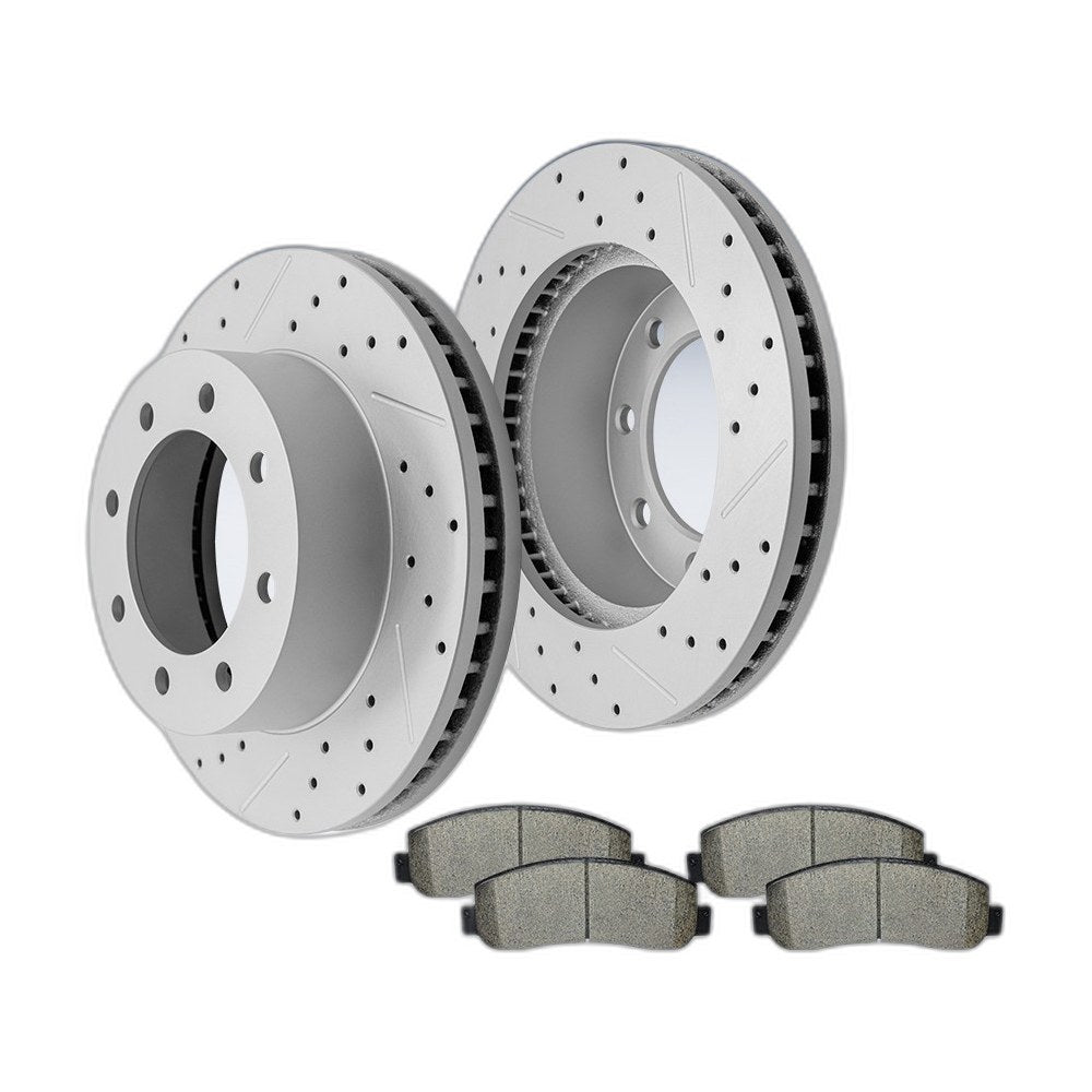 Front Brake Disc Rotors Ceramic Pads Kit for Ford F-250 F-350 F-450 Super Duty