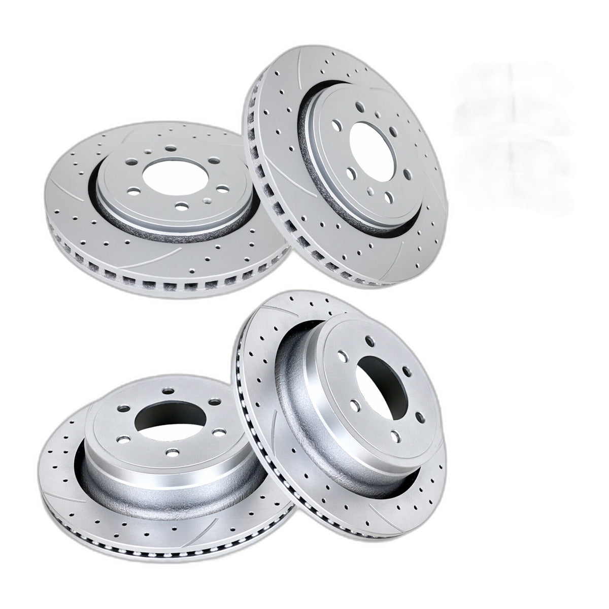 Front Rear Drilled Slotted Rotors Brake Pads Kit for 2012 2013-2019 Ford F-150