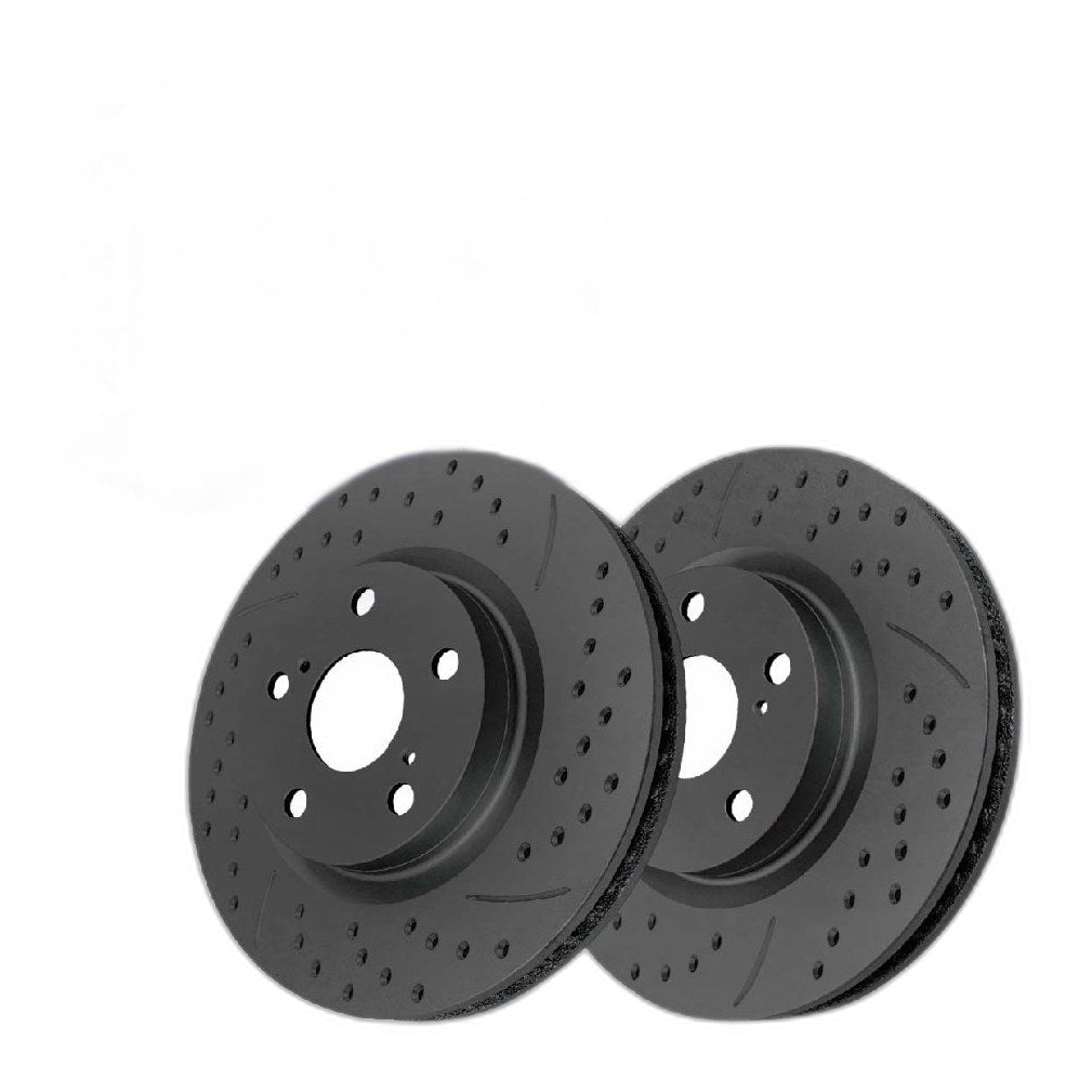 Front Drilled Slotted Brake Rotors Pair for Lexus, ES350 2007-2018, FWD V6 3.5L