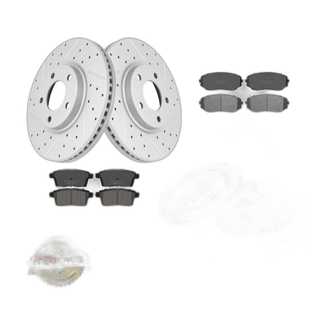 Front & Rear Drilled Rotors &Ceramic Brake Pads for Lincoln Mkx Ford Edge⭐
