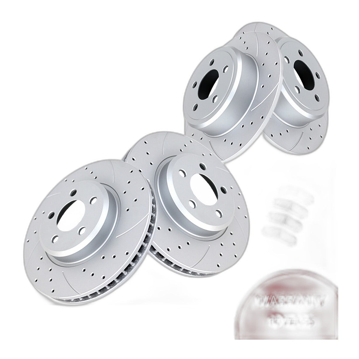 for RWD V6 Charger Challenger 300 Drilled Front Rear Brake Rotors Pads Kit