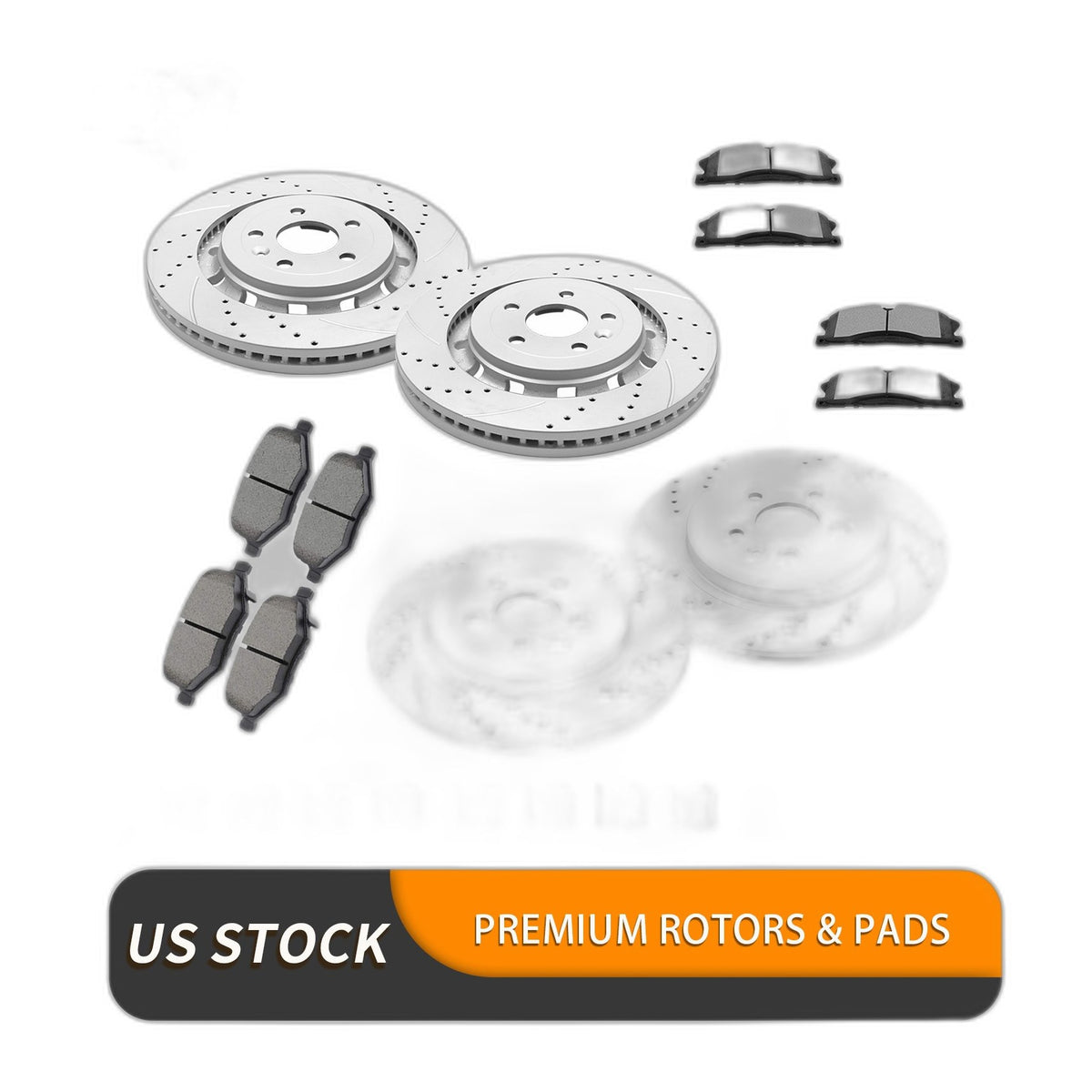 Front and Rear Brake Rotors Pads Kit for Ford Explorer Flex Lincolin Mks Mkt