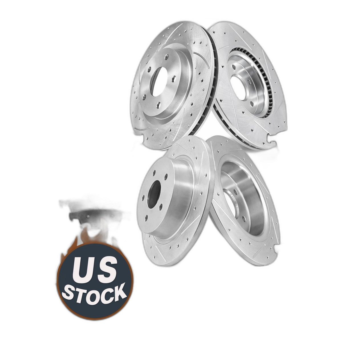 Front Rear Drilled Disc Brake Rotors Pads Kit for Ford Escape Transit Connect