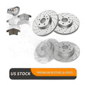 Front Rear Brake Rotors and Pads Kit for Ford Fusion 2017-2018 2019-2020 Drilled