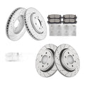 Front and Rear Drilled Brake Rotors Ceramic Brakes Pads Kits for Ford F-150
