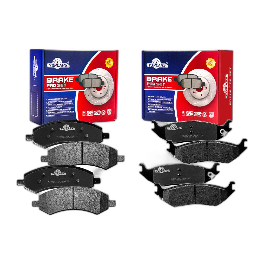 8PCS Front and Rear Ceramic Brake Pads Set For Dodge Ram 1500 2006 - 2018