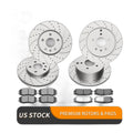 Front Rear Drilled Brake Rotors Pads Kit for GMC Terrain Equinox 2010-2017