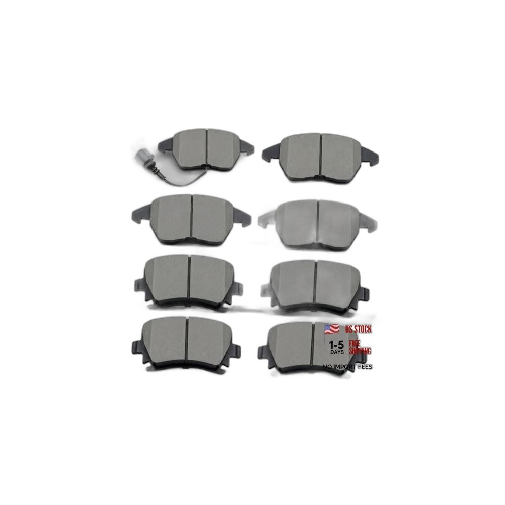 Ceramic front rear Brake Pads Kits 8pcs Brakes Pads Set Compatible with Audi