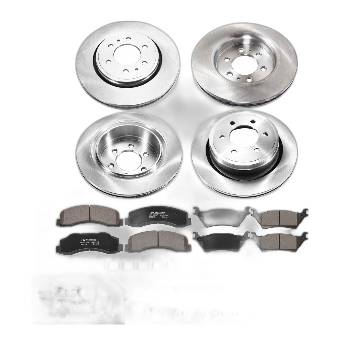 Front Rear Disc Brake Rotors Ceramic Brake Pads Kit for 2012 - 2020 Ford F-150.