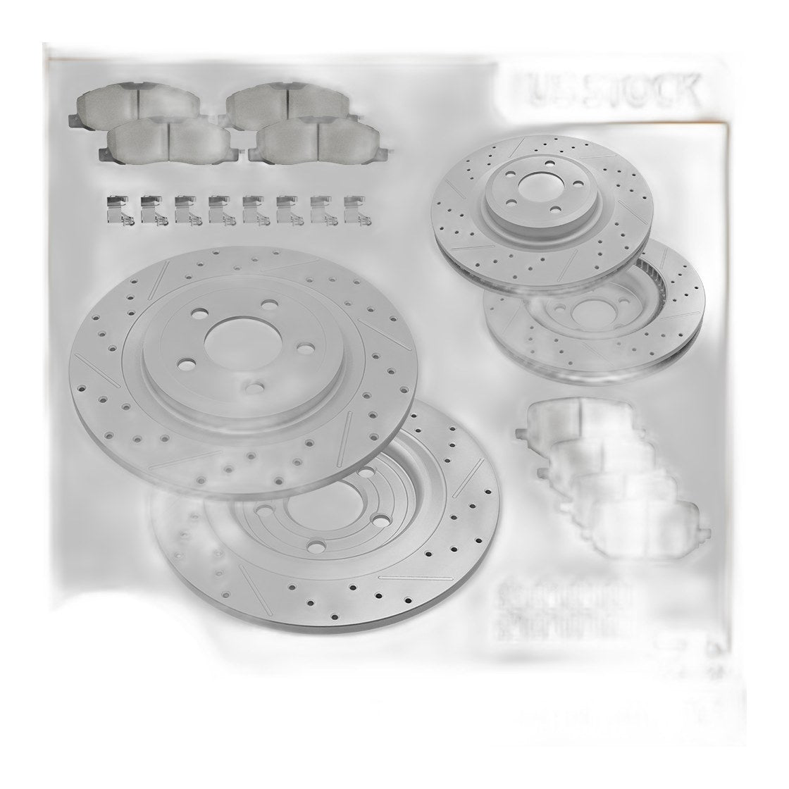 Front & Rear Drilled Brake Rotors Ceramic Brake Pads For 2020-2025 Ford Explorer