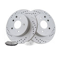 Rear Brake Rotors Pads Kit for Nissan Rouge Leaf Juke Drilled Slotted Brakes