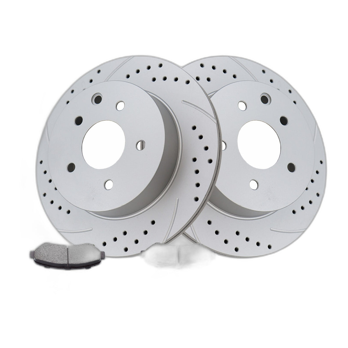 Rear Brake Rotors Pads Kit for Nissan Rouge Leaf Juke Drilled Slotted Brakes