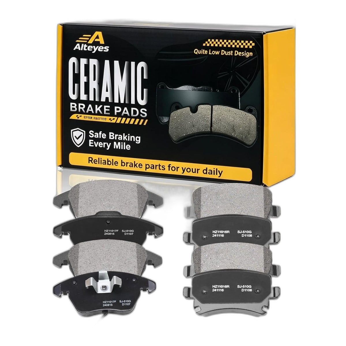 Front & Rear Ceramic Brake Pads Set for Audi A3 &A3 Quattro VW Eos Golf Jetta CC