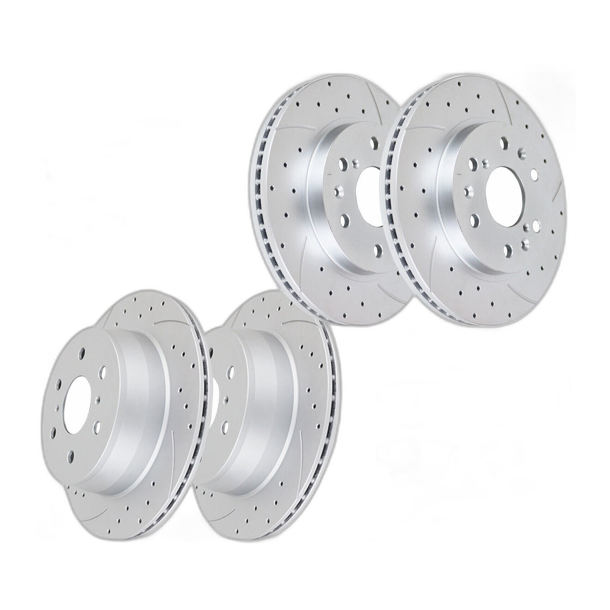 Front Rear Brake Rotors Pads for GMC Yukon Tahoe 2015-2020 Drilled Brakes