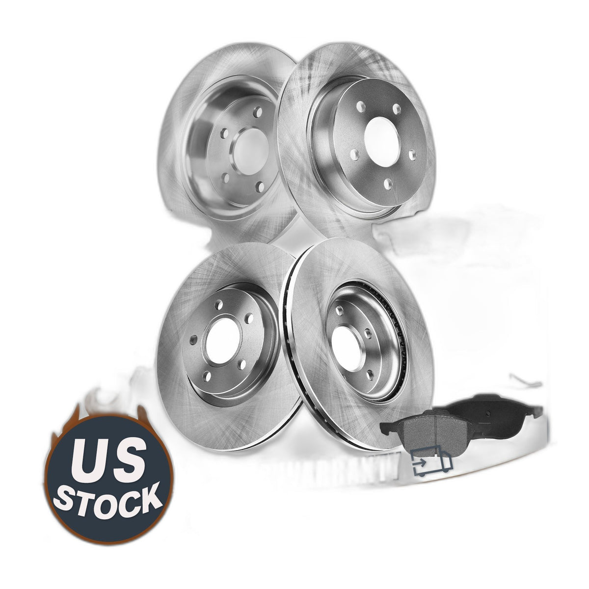 Front Rear Disc Brake Rotors and Ceramic Pads Kit for 2013 - 2016 Ford Escape