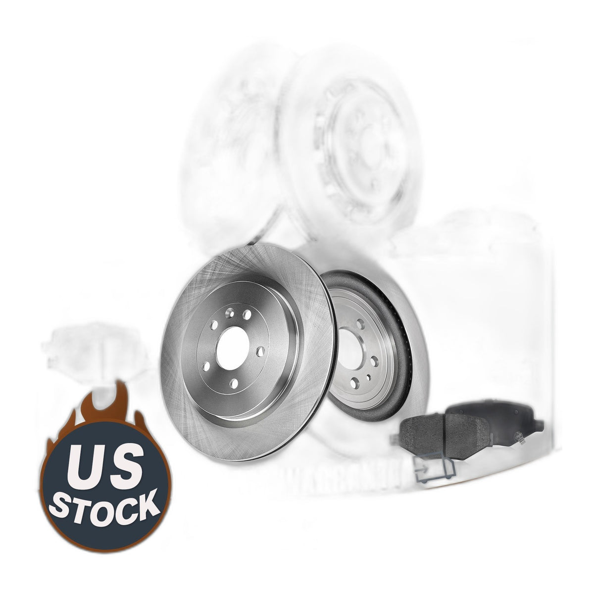 Front Rear Disc Brake Rotors and Ceramic Pads Kit for 2013 - 2019 Ford Explorer