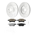 Front Drilled Brake Rotors Front Brake Pads Kit Fits 2013-2018 Ford Fusion 2.5L