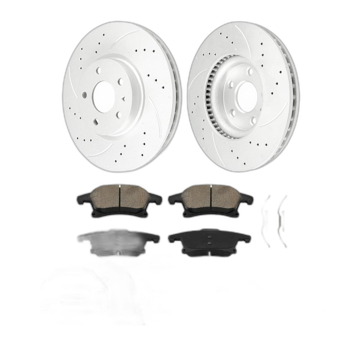 Front Drilled Brake Rotors Front Brake Pads Kit Fits 2013-2018 Ford Fusion 2.5L