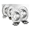 Front Rear DRILLED Rotors Disc Brake Pads for 2013-2020 Ford Fusion Lincoln MKZ