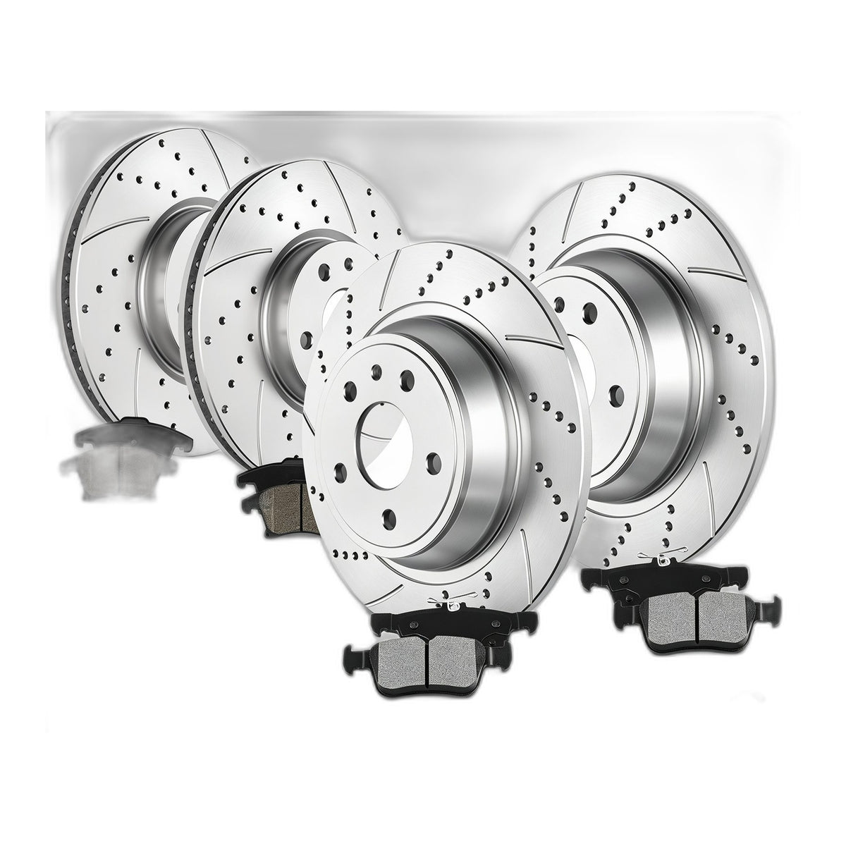Front Rear DRILLED Rotors Disc Brake Pads for 2013-2020 Ford Fusion Lincoln MKZ