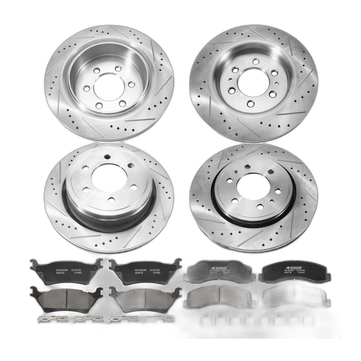 Fit 2012-2020 Ford F-150 Front Rear Drilled Brake Rotors and Pads Kits 6 Lugs