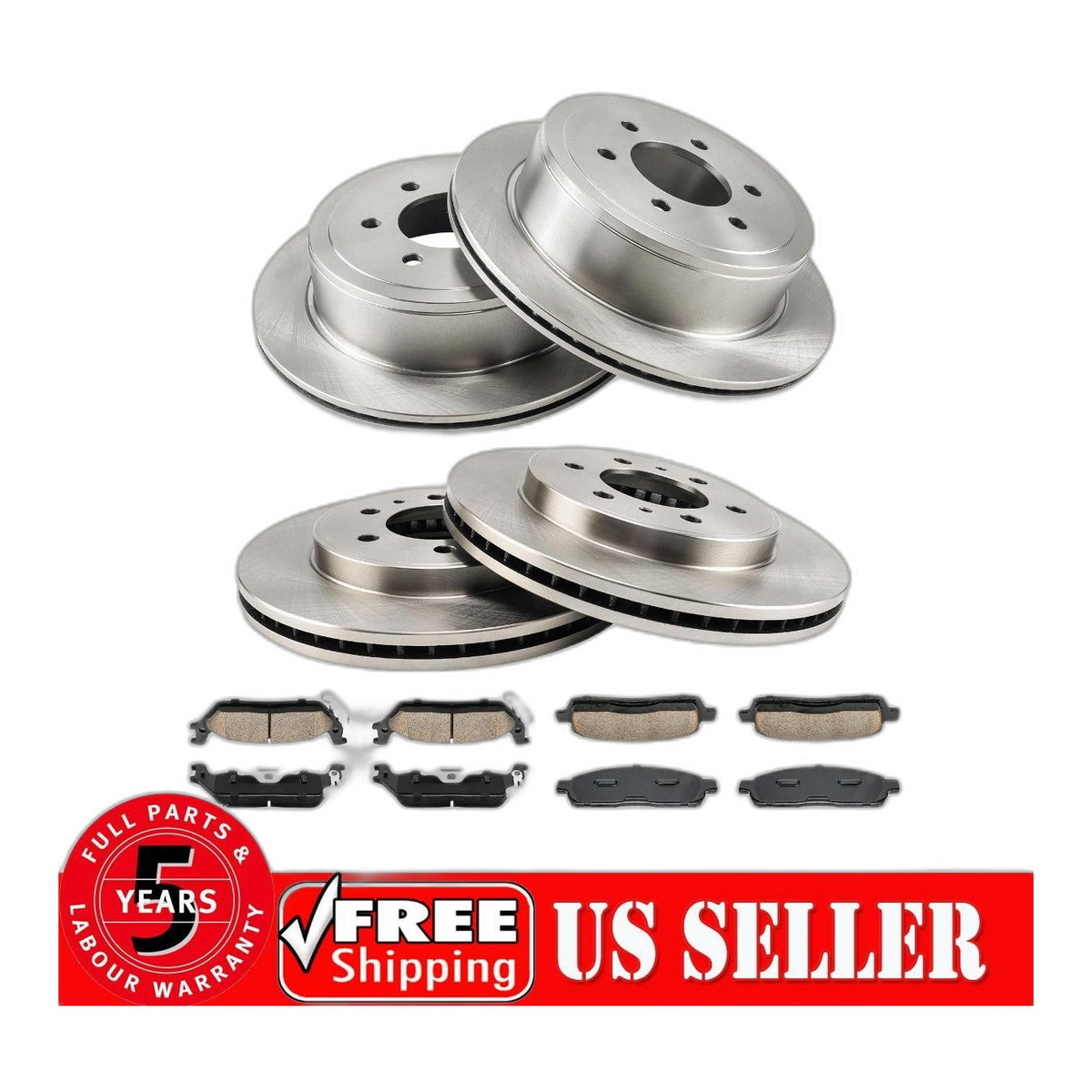 Front Rear Brake Rotors & Pads Kit 54111 54170 D1012 D1392 Fits 09 Ford F-150