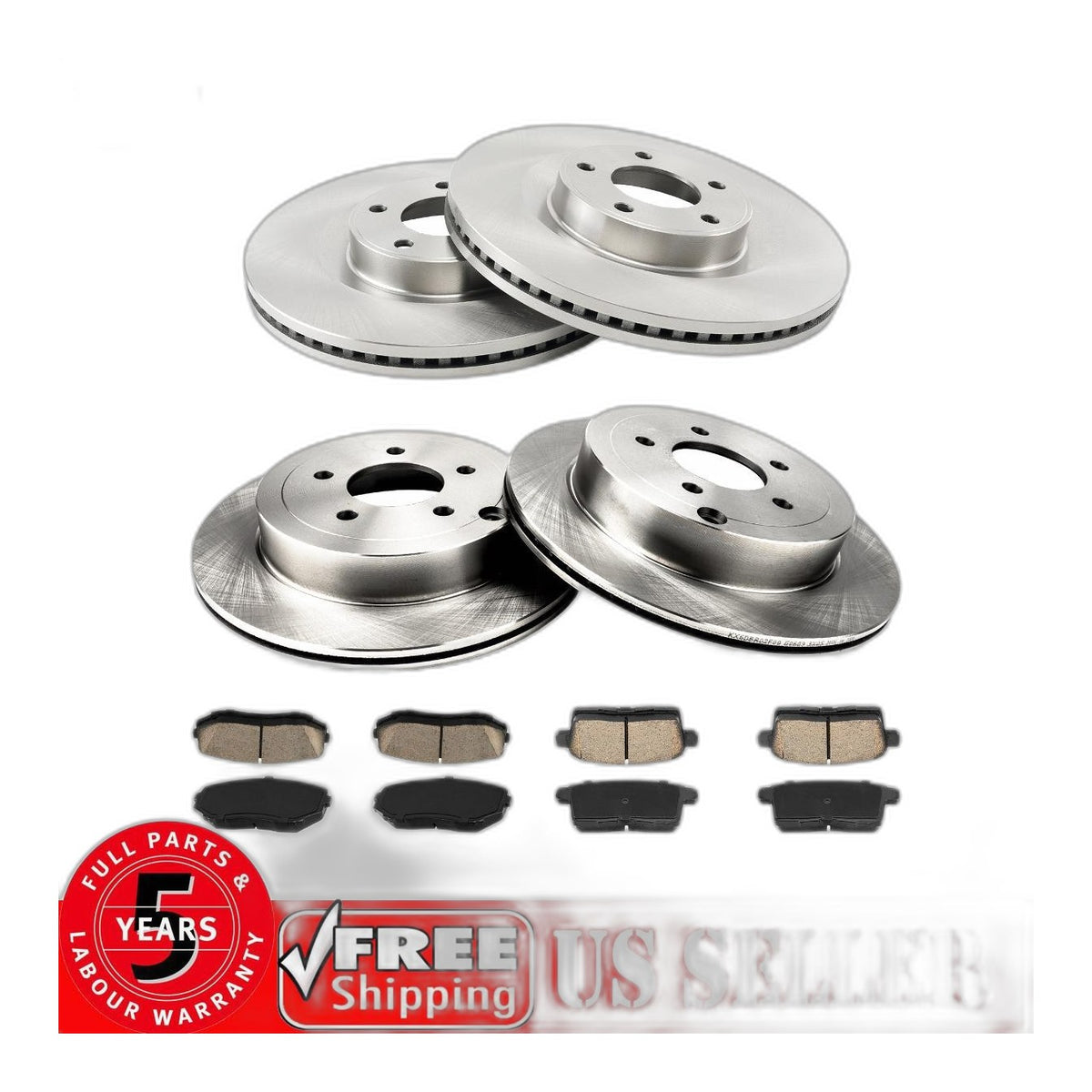 Front Rear Brake Rotors Pads Kit Ceramic For 07-10 Ford Edge 07-09 MKX 3.5L