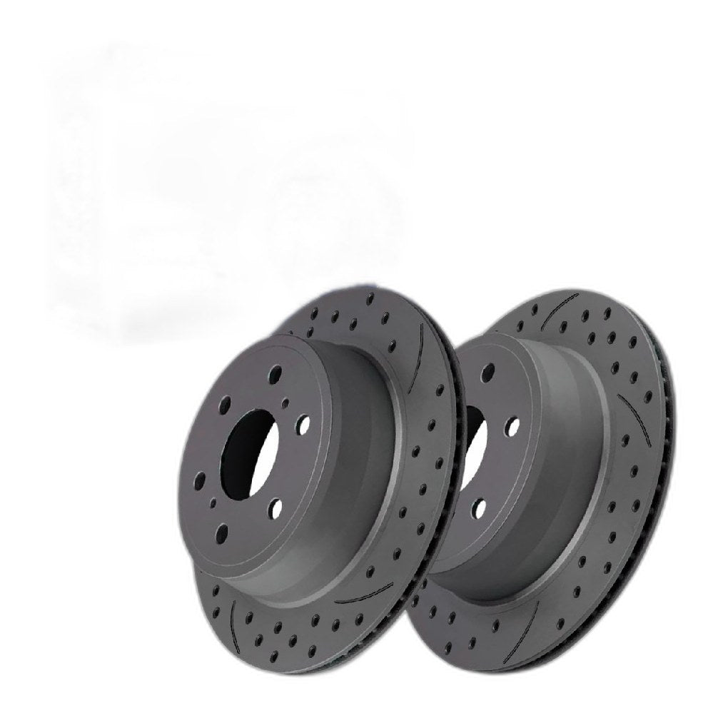 Rear Drilled Slotted Brake Rotors Pair for Chevy Silverado 1500 2018