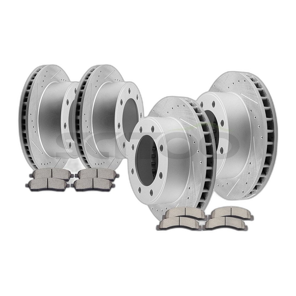 Front Rear Brake Rotors And Pads Kit Cearmic For FORD F-250 Super Duty 00-04 4WD