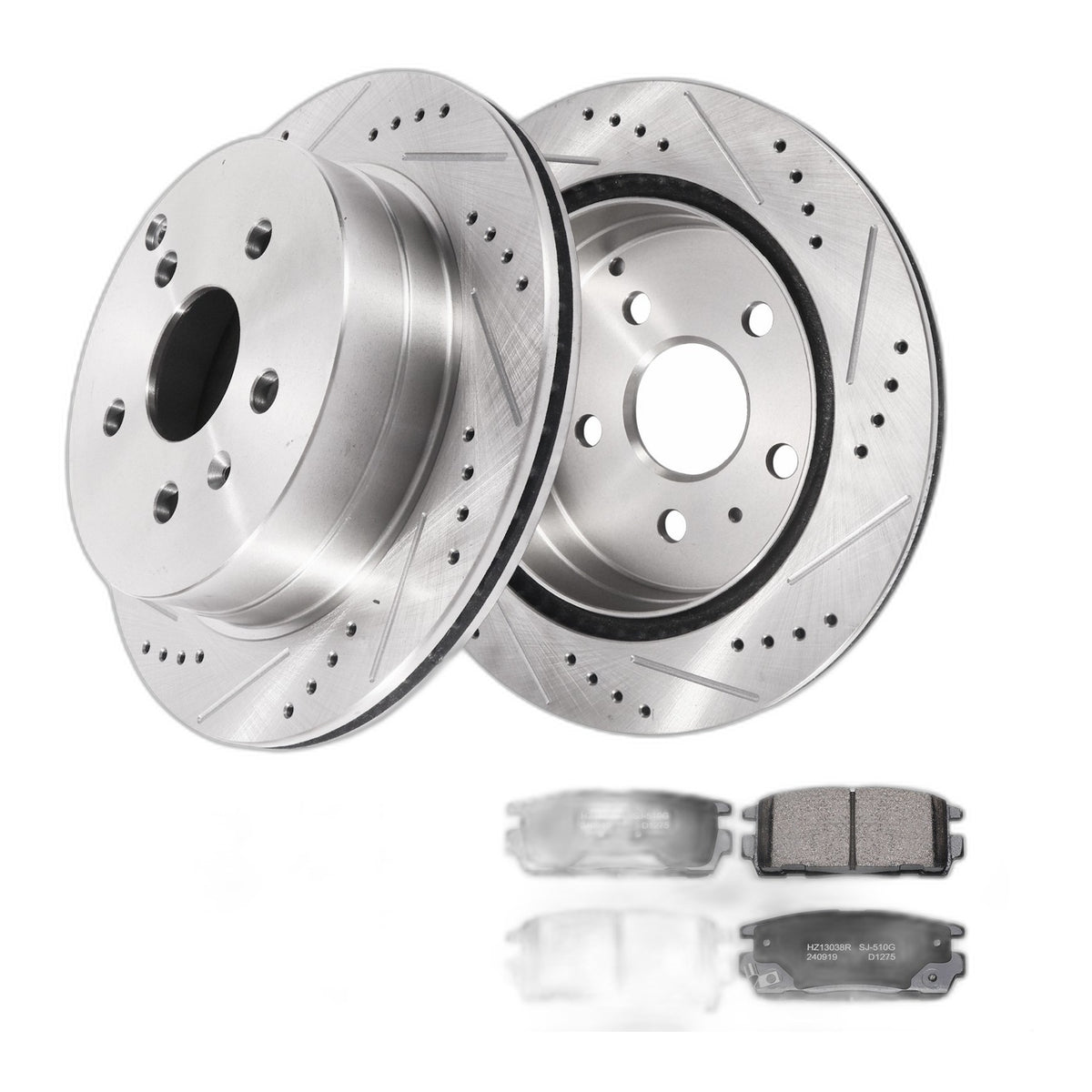For Chevy GMC Equinox Rear Brake Kit Drilled Rotors Ceramic Pads w/Hardware