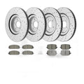 Front & Rear Drilled Brake Rotors Pads Kit for Ford Explorer Lincoln Aviator
