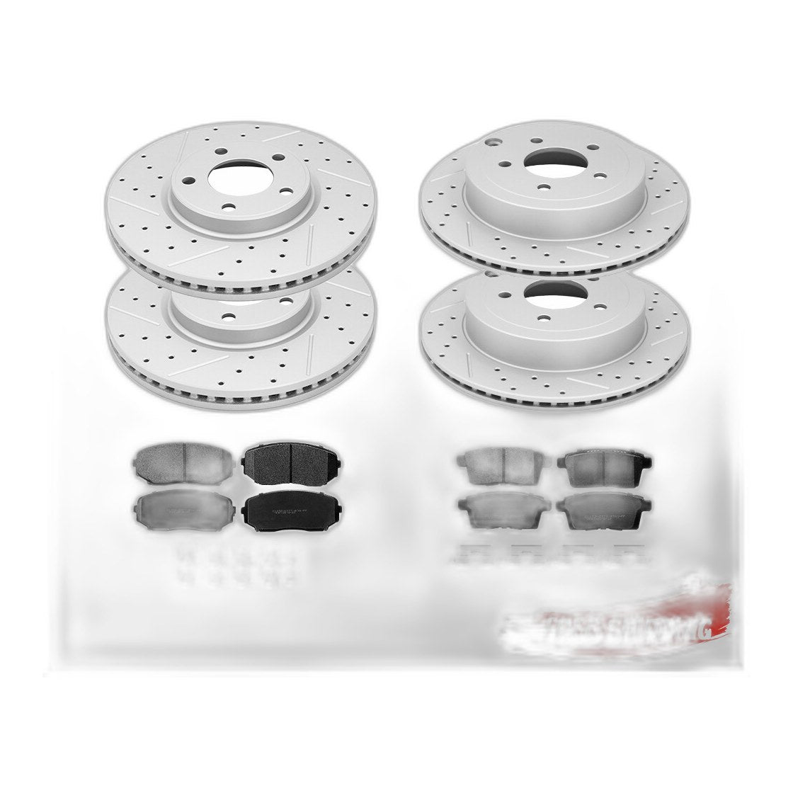Front Rear Disc Rotors Ceramic Brake Pads for 2007 - 2009 Ford Edge Lincoln MKX