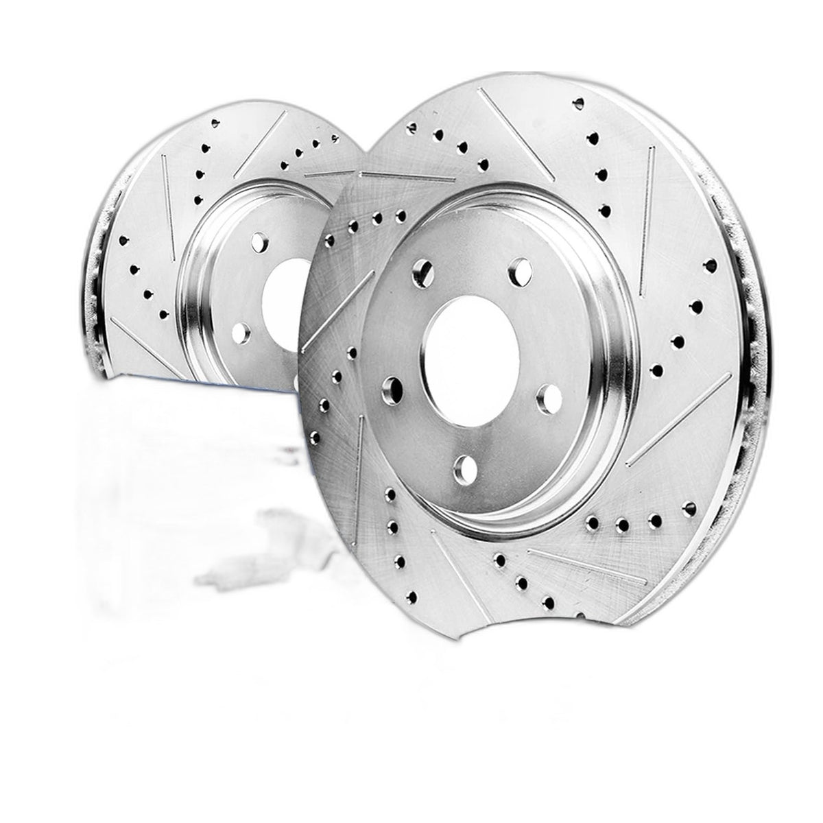 Detroit Axle 4PR53738 4pc Front Drilled Slotted Rotors and Ceramic Brake Pads