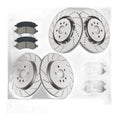 Front Rear Brake Rotors Pads for Ford Explorer Flex Taurus Drilled Slotted