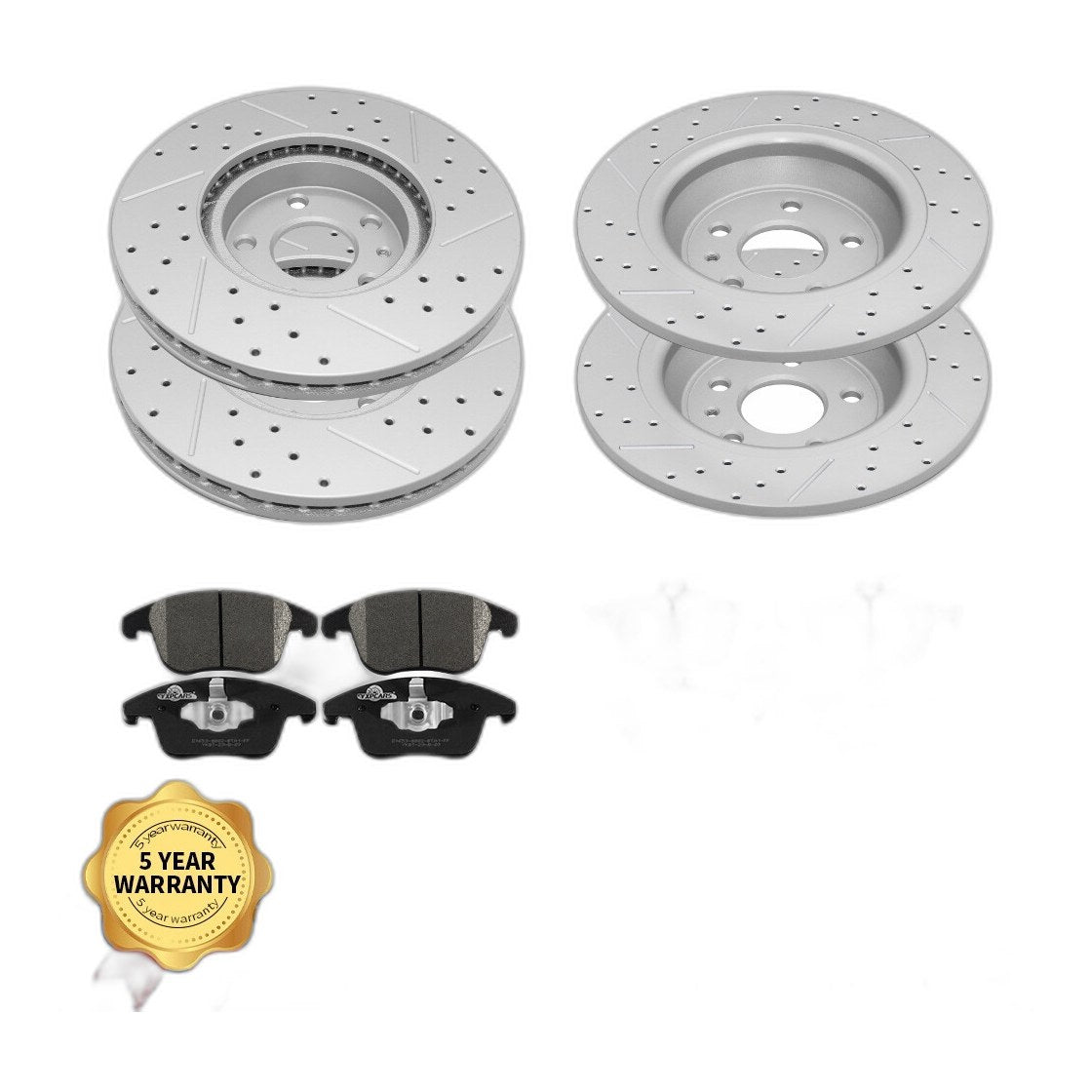 Front Rear Disc Brake Rotors & Ceramic Pads Kit For Ford Fusion Lincoln MKZ