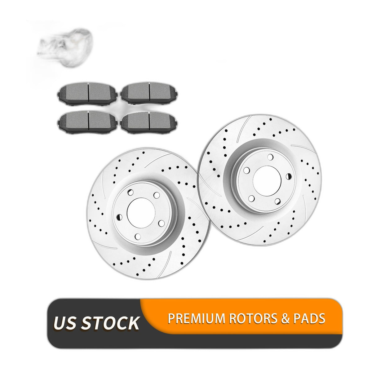 Front Drilled Slotted Brake Rotors Pads Kit for Lincoln MKX Ford Edge Brakes
