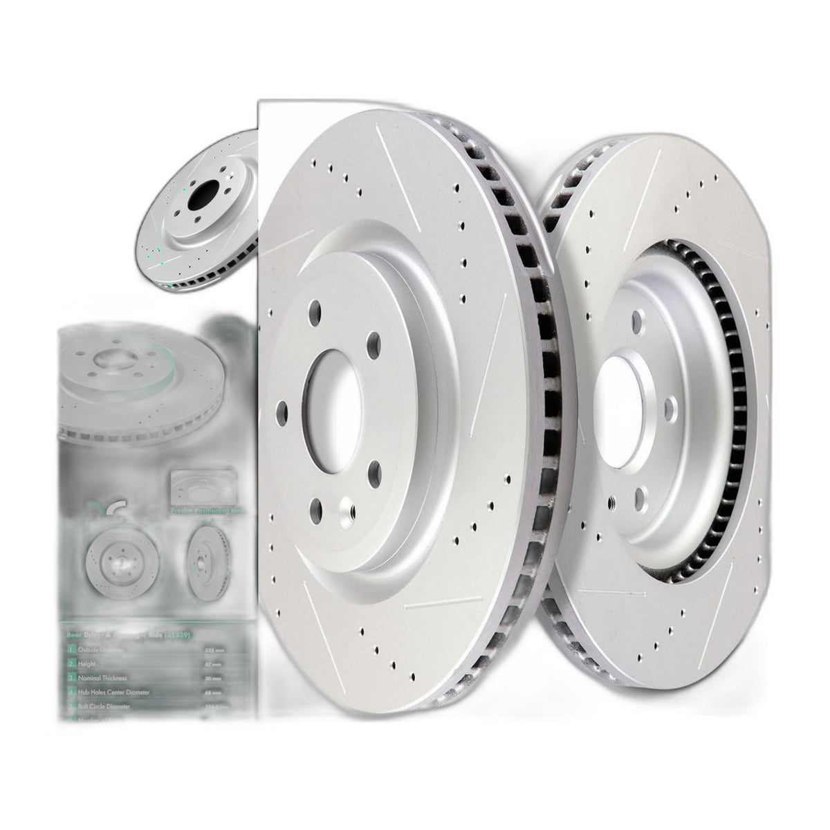 Front Disc Brake Rotors Kit for Ford Explorer 2011-2019 - High Performance, Dura