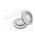 Drilled & Slotted Rear Brake Rotors + Ceramic Pads Kit for Ford Explorer, Taurus