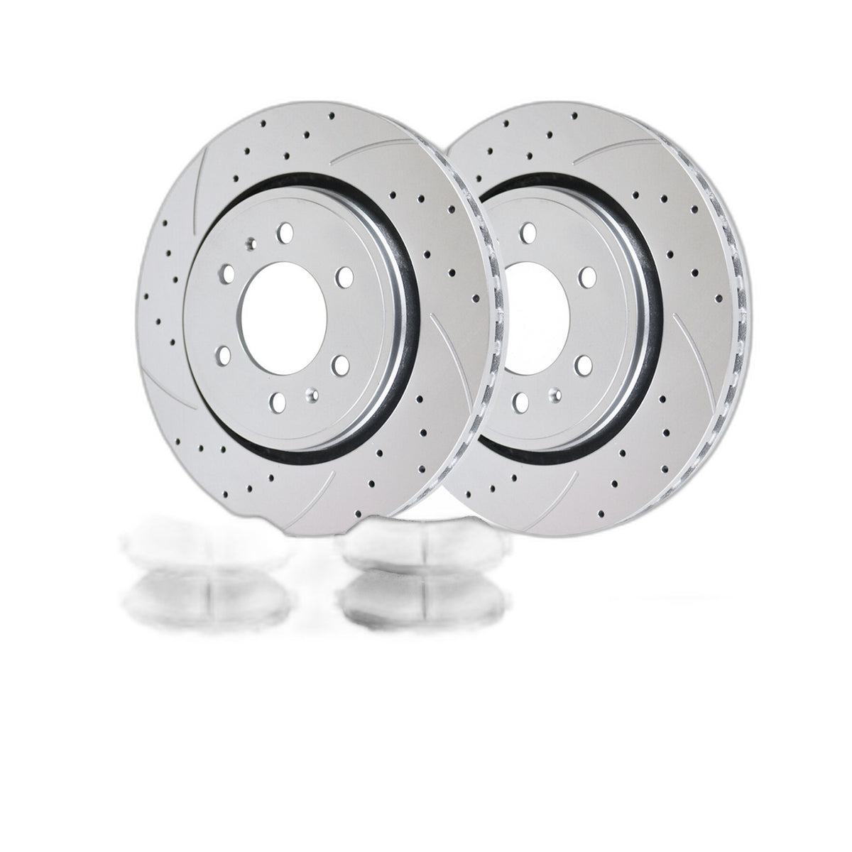 Front Brake Rotors + Pads Kit for Ford F-150 2010-2020 Drilled Slotted Brakes