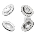 for 15-17 Ford F-150 Front Rear Drilled Brake Rotors Ceramic Brakes Pads Kit